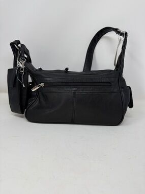 Vintage Genuine Leather Shoulder Bag Cabin Creek Purse Black Handbag NWT